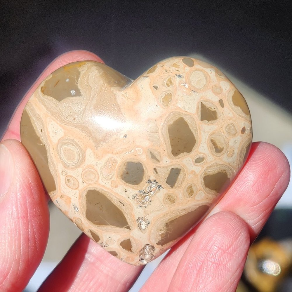 Peruvian Leopardite Jasper Polished Heart Mineral Natural stone rock Valentine